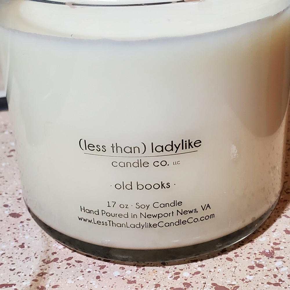 NEW 3-Wick SOY CANDLE Notorious Less Than Ladylike Floral Scented Old Books USA